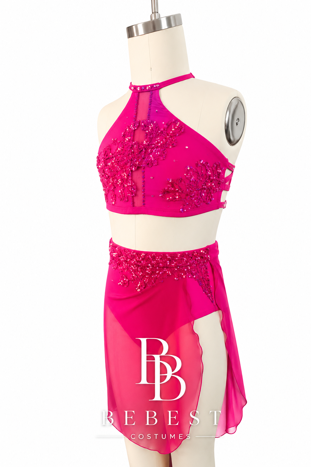 Hot Pink Contemporary Dance Costume | Handmade Competition Dance Costume