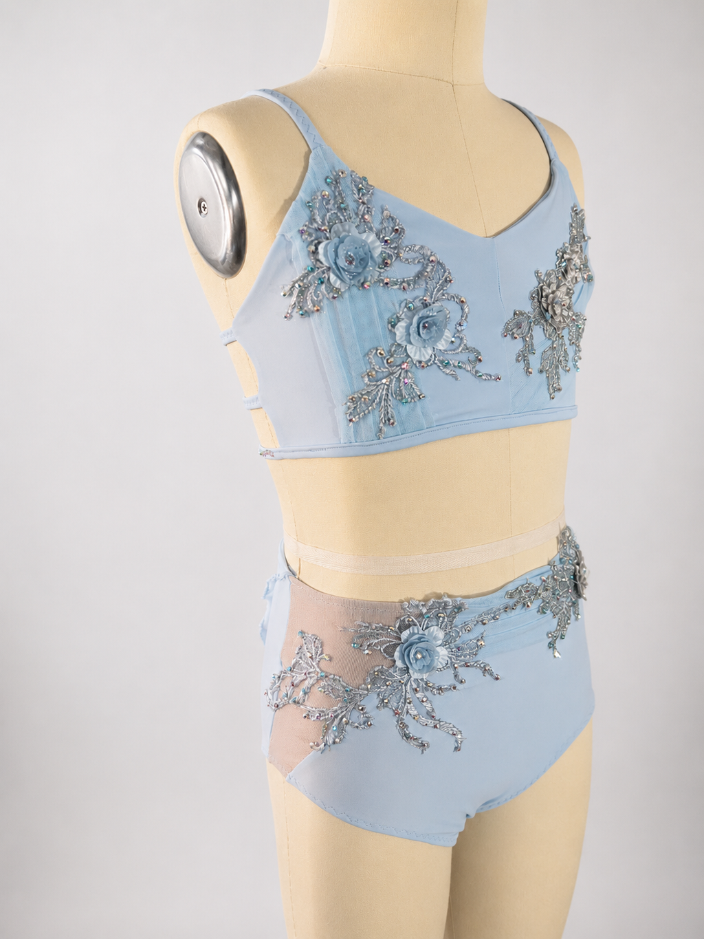 Elegant Ice Blue  Dance Costume
