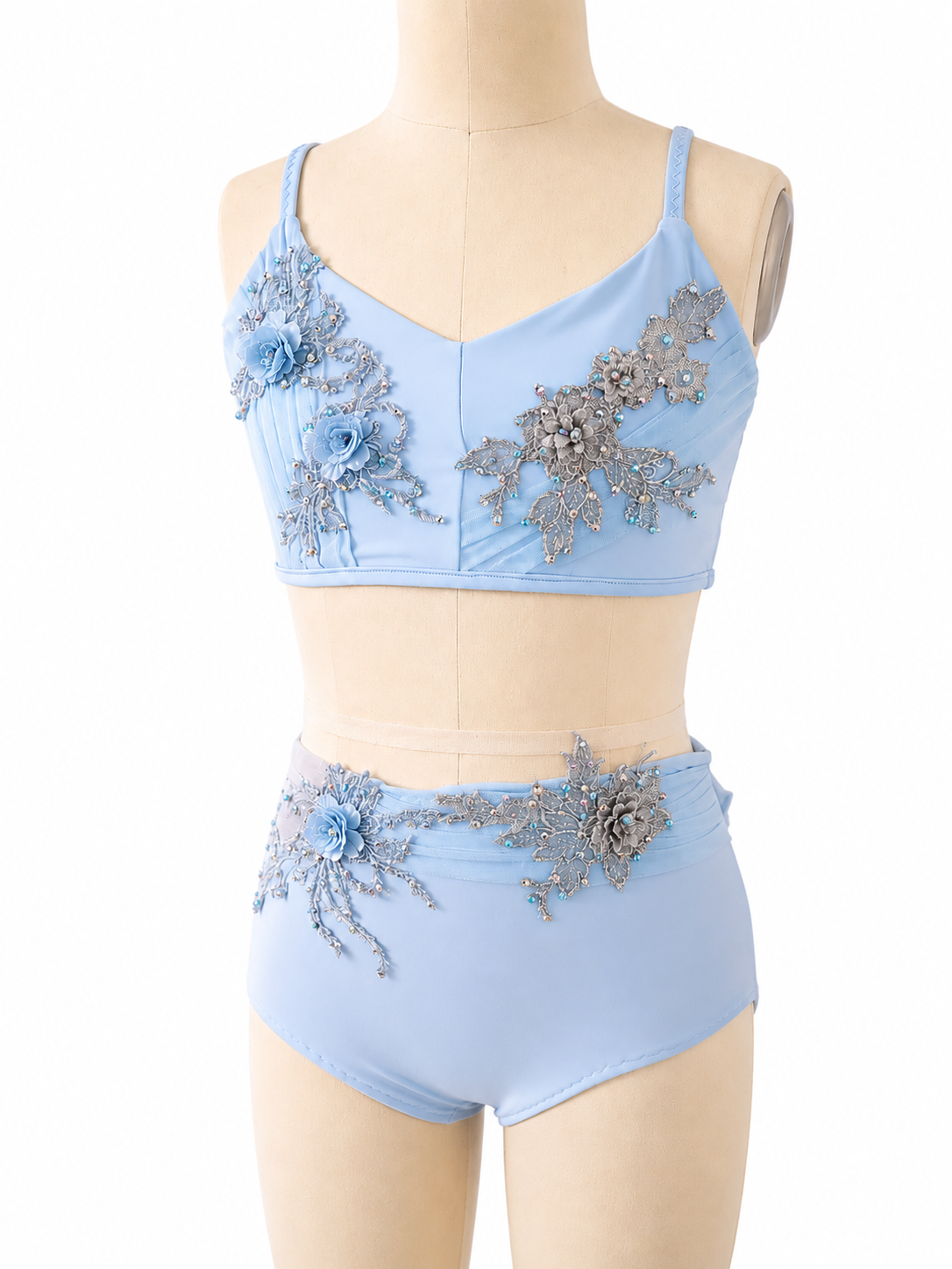 Elegant Ice Blue  Dance Costume