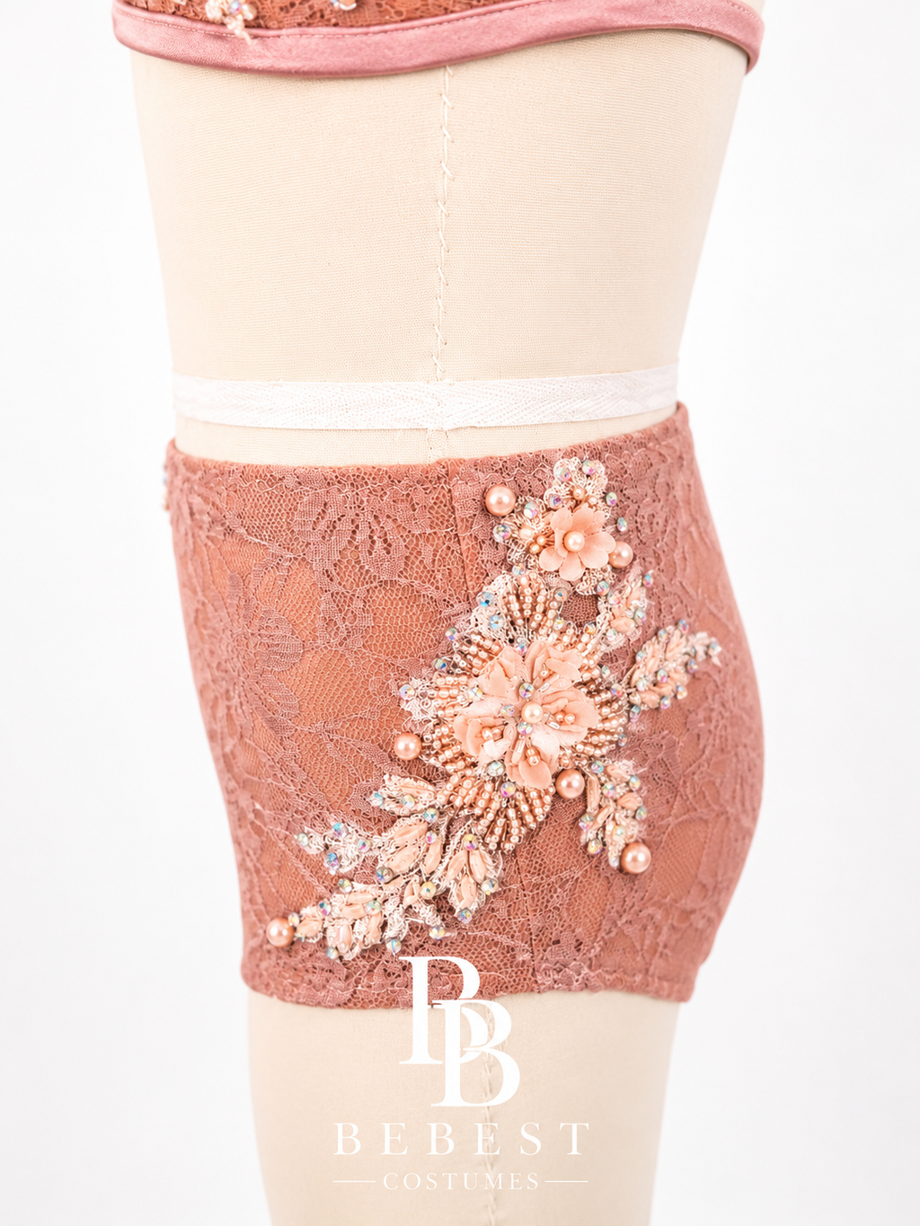 Dusty Rose Floral Lace Costume