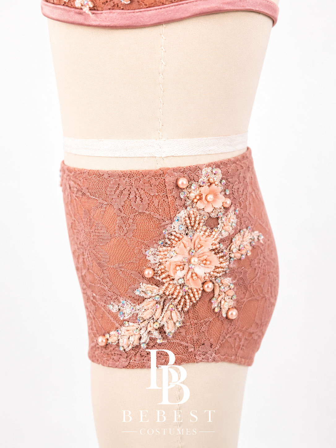 Dusty Rose Floral Lace Costume