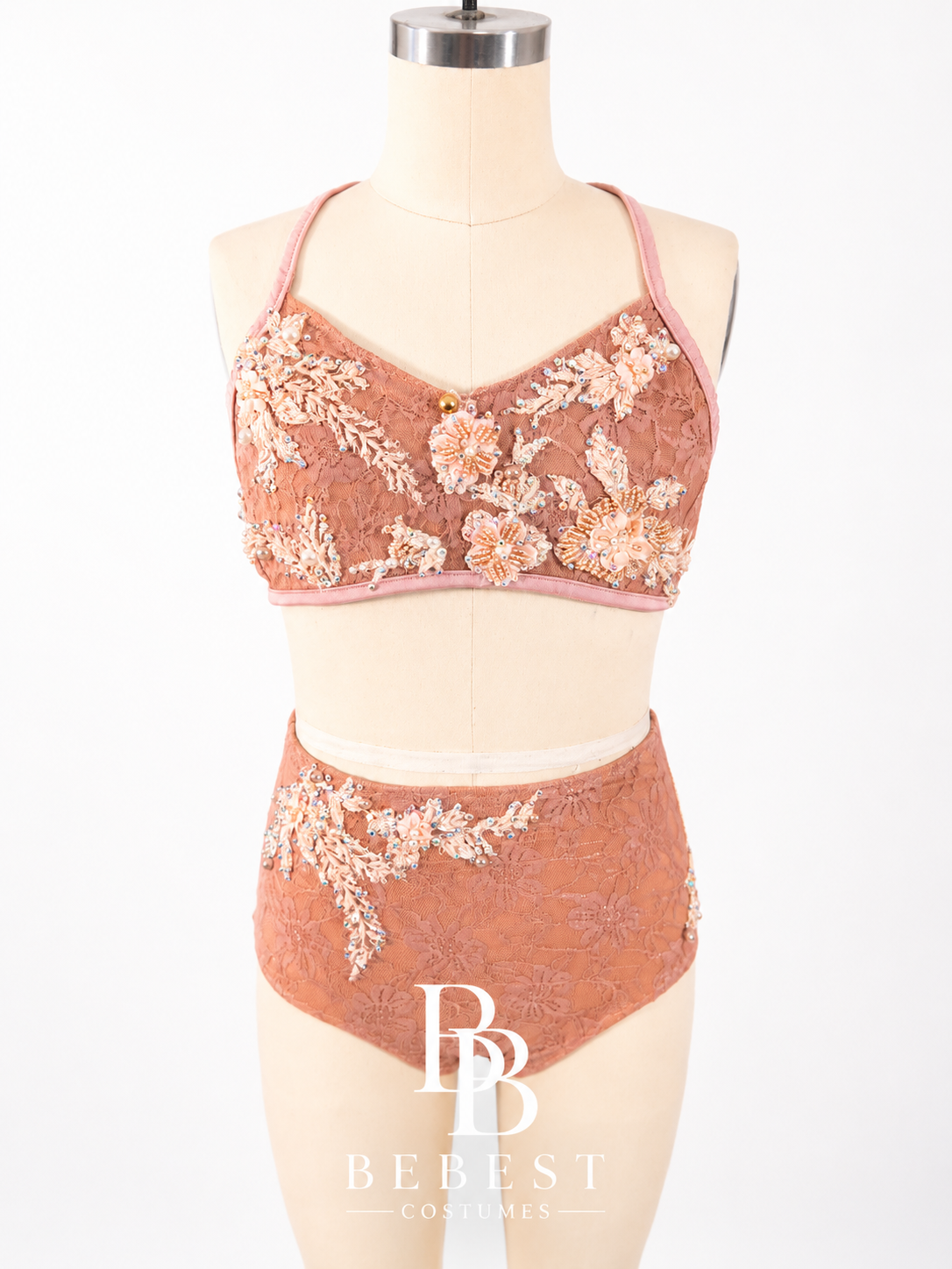 Dusty Rose Floral Lace Costume